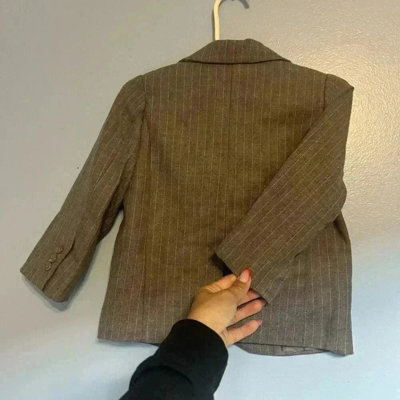 Janie and Jack Gray Striped Size 18-24m Wool Suit Blazer Holiday Jacket Dressy - Picture 8 of 9